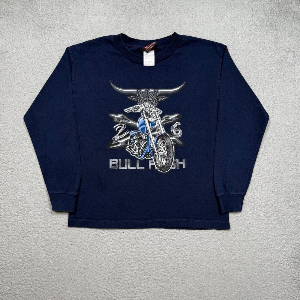 Kids Vintage Y2K Motorcycle Biker Long Sleeve T-shirt